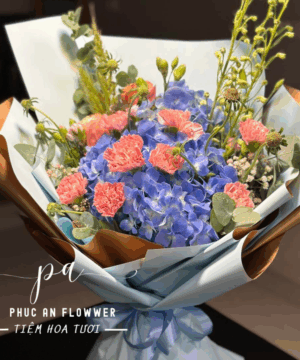 bó hoa cẩm tú cầu xanh đẹp, hoa cẩm tú cầu tặng sinh nhật, bó hoa cẩm tú cầu sang trọng, hoa tặng bạn bè ý nghĩa, bó hoa cẩm tú cầu kèm cẩm chướng hồng, hoa tươi tông xanh thanh lịch, bó hoa cẩm tú cầu đẹp hiện đại