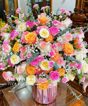 giỏ hoa 8/3 cao cấp sang trọng - Hoa Tươi Phúc An