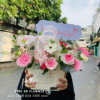 Giỏ hoa tươi tặng mẹ, hộp hoa hồng hồng pastel đẹp, hộp hoa sinh nhật nhẹ nhàng, hộp hoa tươi sang trọng, hộp hoa hồng tặng người thân, hộp hoa phong cách dịu dàng, hộp hoa tươi tinh tế tặng mẹ