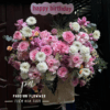Giỏ hoa sinh nhật hồng trắng sang trọng chúc mừng happy birthday - Hoa Tươi Phúc An