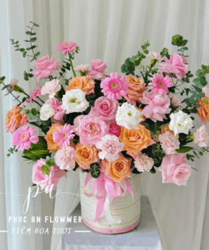 giỏ hoa cao cấp phù hợp tăng 5/3, 20/10, 20/11, tặng chúc mừng, đối tác là công ty, doanh ngiệp - Hoa Tươi Phúc An