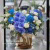 giỏ hoa lan hồ điệp xanh cẩm tú cầu xanh sang trọng tinh tế tặng sinh nhật chúc mừng - Hoa Tươi Phúc An