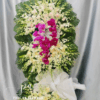 kệ hoa chia buồn lan hồ điệp tím lan trắng hoa hồng kem thiết kế trang nghiêm sang trọng dùng trong tang lễ gửi lời kính viếng và chia sẻ nỗi mất mát cùng gia quyến