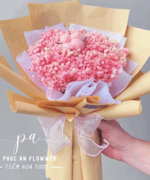 Bó hoa baby hồng đẹp, hoa baby nhuộm hồng dễ thương, hoa tặng sinh nhật ngọt ngào, hoa tỏ tình lãng mạn, bó hoa baby xinh xắn, hoa baby hồng ý nghĩa tặng người yêu